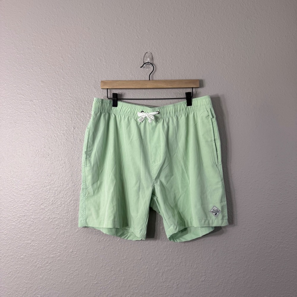 Trunks Land to Water Men's Size XL Green Drawstring Mesh Lined Swim Shorts